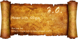 Hemrich Olga névjegykártya